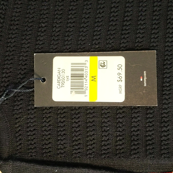 NWT Tommy Hilfiger Cotton Shrug Cardigan Sky Captain Navy Size M - Picture 3 of 9